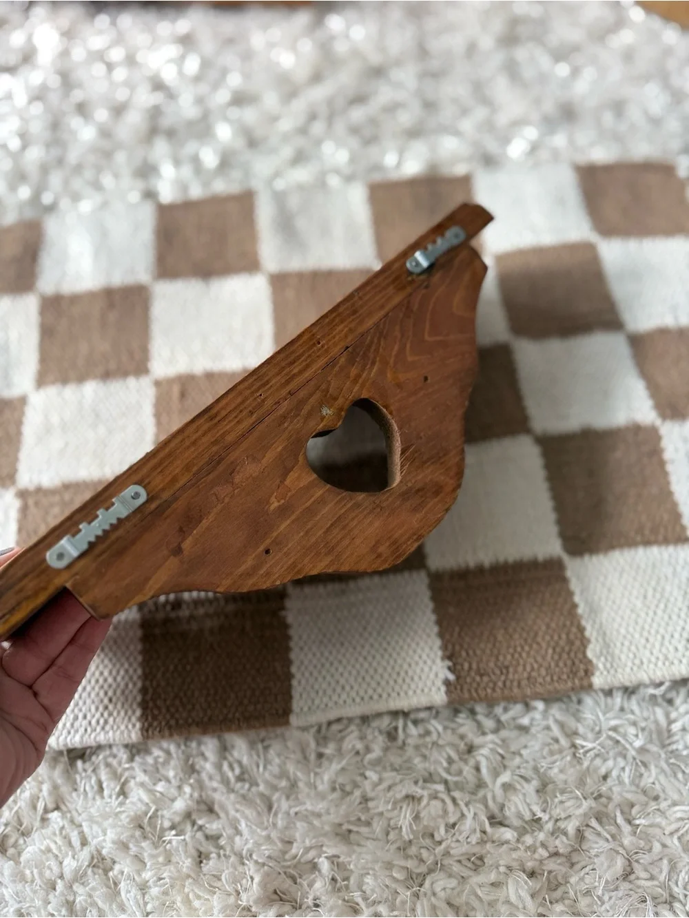 Finished Oak Wood Wall Shelf Country Heart 10’’ Boho Rustic Cottage Farmhouse